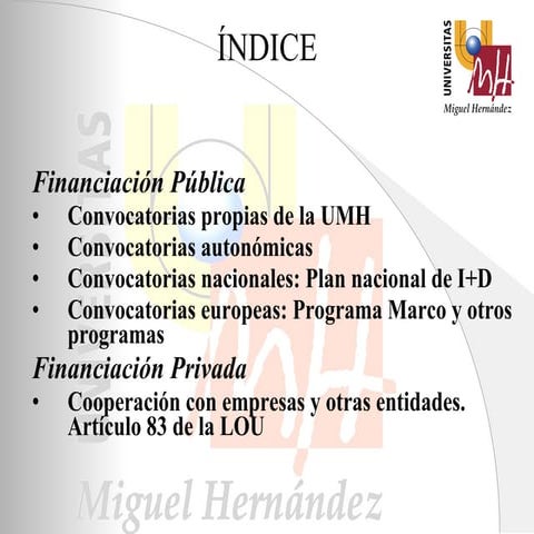 Fuentes Financiación