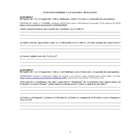 Fuentes sobre causas del bullying