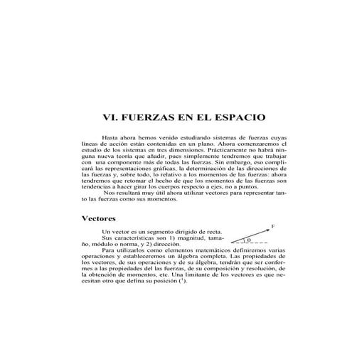 Fuerza en el espacio estatica