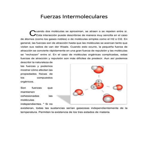 Fuerzas intermoleculares