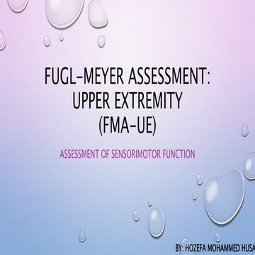 FMA-UE - FUGL-MEYER ASSESSMENT: UPPER EXTREMITY