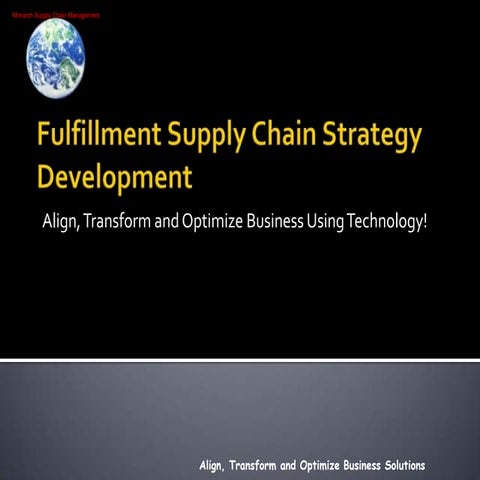 Fulfillment Supply Chain Strategy Development