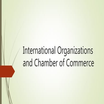 International Organizations and Chamber of Commerce