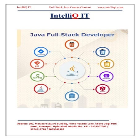 Java Full Stack Developer Training curriculum