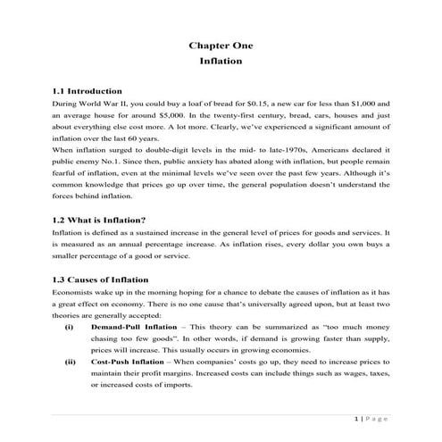 Inflation and Its Effect on Bangladesh | PDF