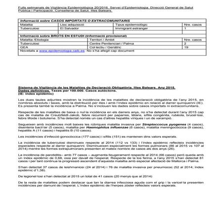 Full 20 2016 svmdo 2015 casos autoctons illes balears dades definitives