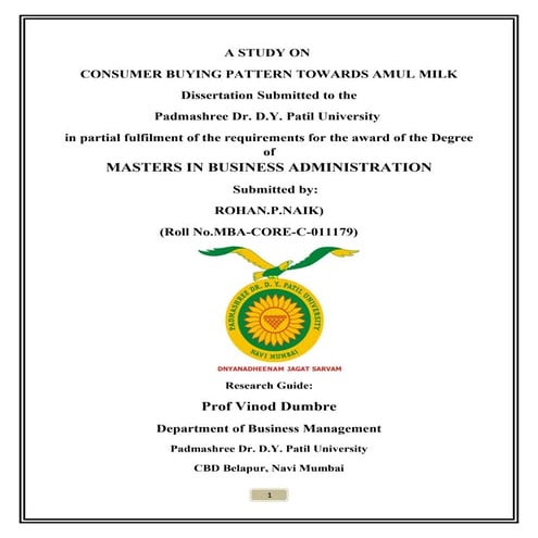 Project Report on Amul