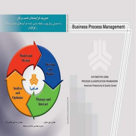 مديريت فرآيندهاي كسب و كار با معرفي چارچوب طبقه بندي شده فرآيند خودروسازان (A...