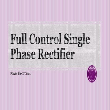 l control single phase rectifier