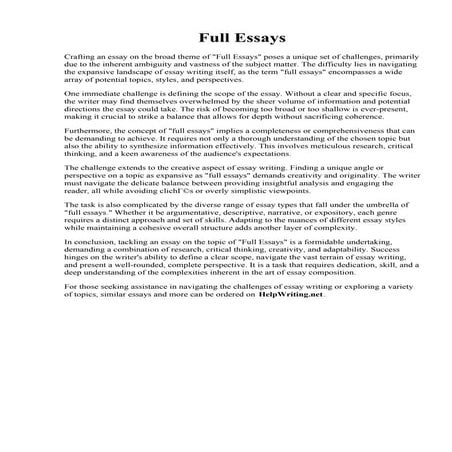 Full Essays