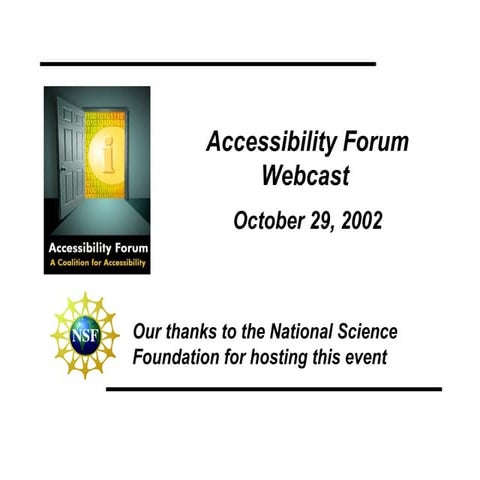 Accessibility Forum Webcast 2002