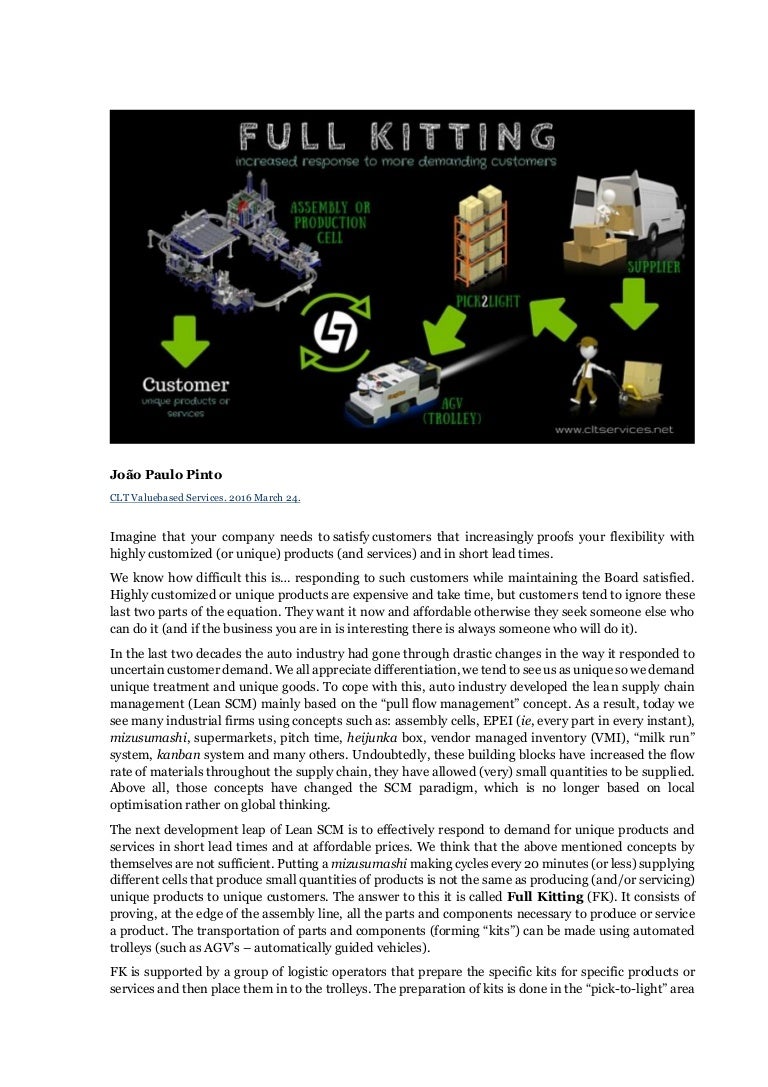 Full Kitting by CLT Valuebased Services