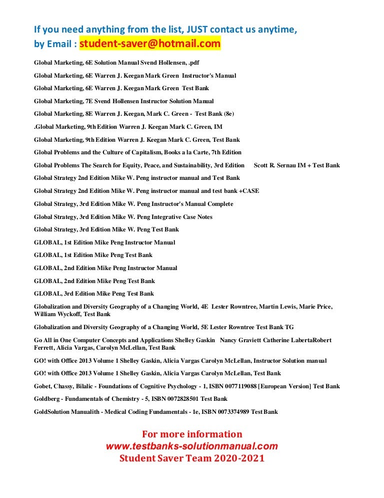 F Ull List Test Bank And Solution Manual 2020 2021 Student Saver Te
