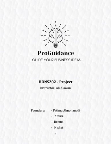 ProGuidance - Project Presentation HONS202