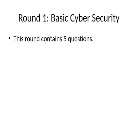 Cyber Security  Quiz 1st Year CSE CS Students
