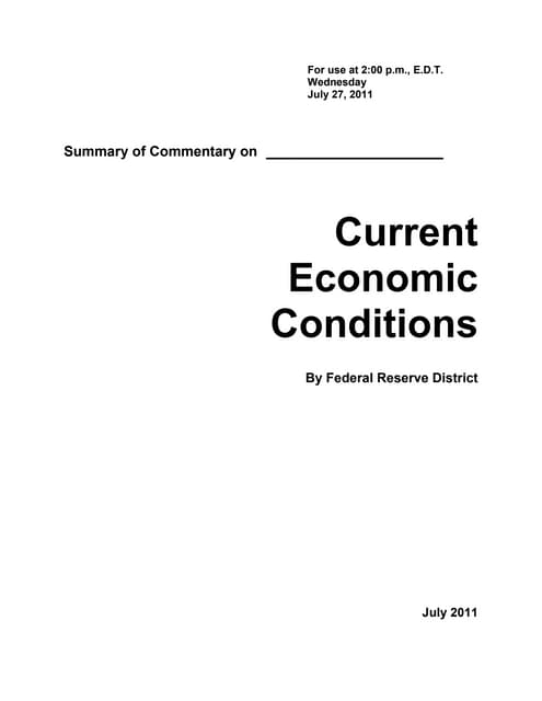 Federal Reserve July 2011 Beige Book
