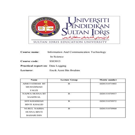 Full report data logging | DOCX