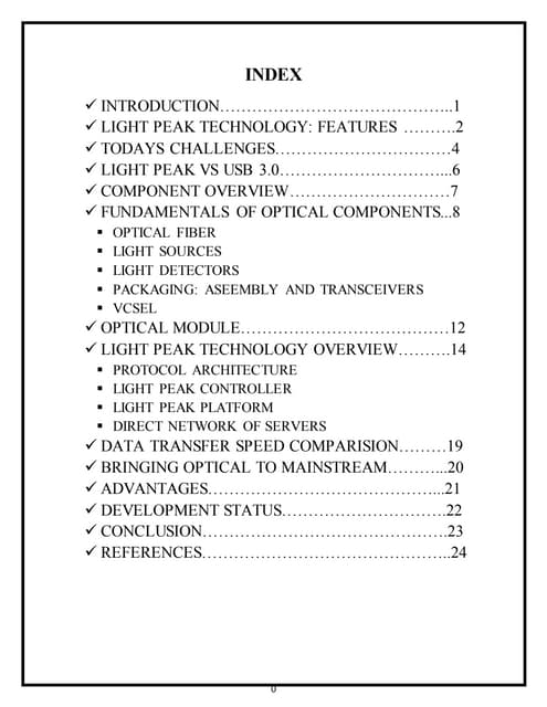 Full report on light peak technology