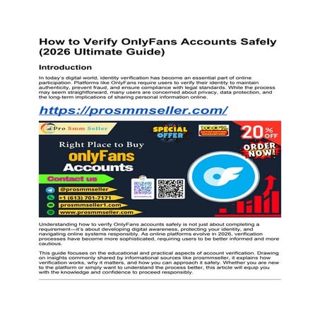 2026 Ultimate Guide to Safely Verifying OnlyFans Accounts | DOCX