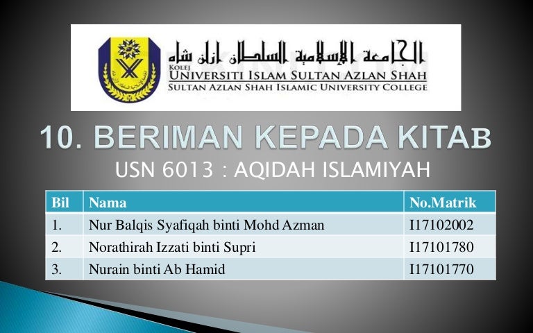 Aqidah Beriman Kepada Kitab Aqidah Beriman Kepada Kitab