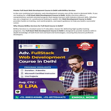 Best Full stack Web Development Course in Delhi | PDF