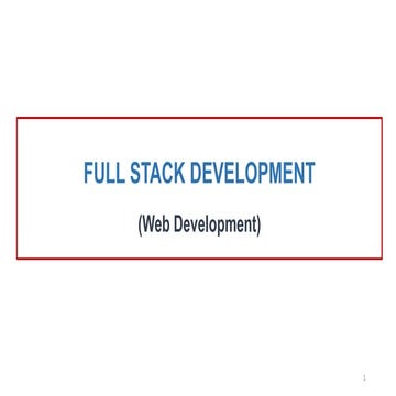 Introduction about Full stack Development | PPTX