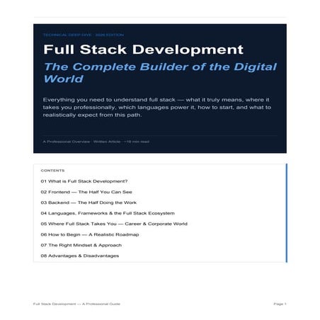 The Full Stack Web Development | ODP