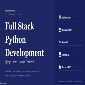 Full Stack Python Developer Bootcamp 2026 — Django, React, PostgreSQL ...