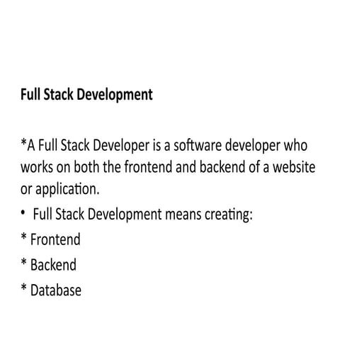 Comprehensive Guide to Full Stack Development: Frontend, Backend, and ...