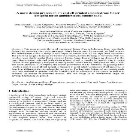 FulltextA novel design process of low cost 3D printed ambidextrous finger designed for an ambidextrous robotic hand
