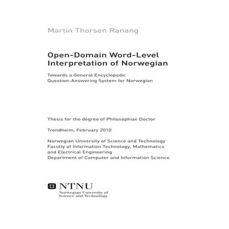Open-Domain Word-Level Interpretation of Norwegian: Towards a General Encyclo...