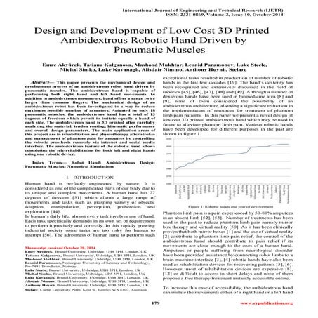 Design and Development of Low Cost 3D Printed Ambidextrous Robotic Hand Drive...