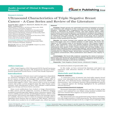 Austin Journal of Clinical & Diagnostic Research