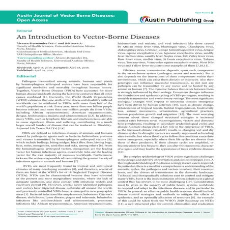 Austin Journal of Vector Borne Diseases: Open Access