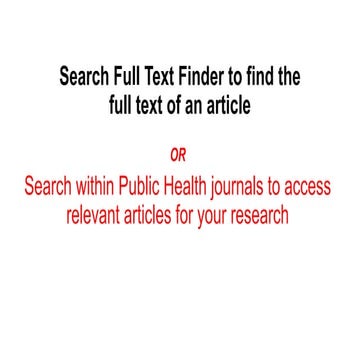 How to Search Full Text Finder to find the Full Text of an Article 