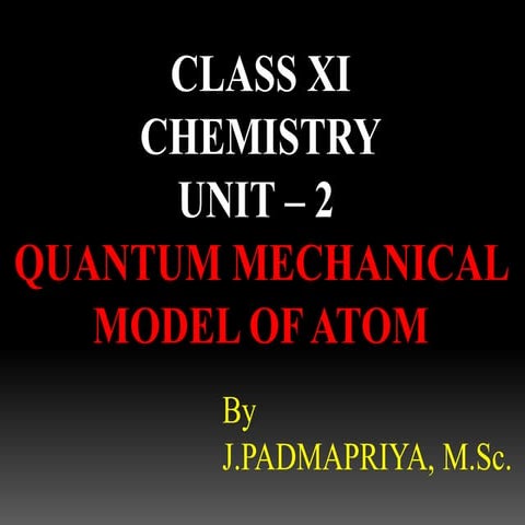 Quantum mechanical model of atom