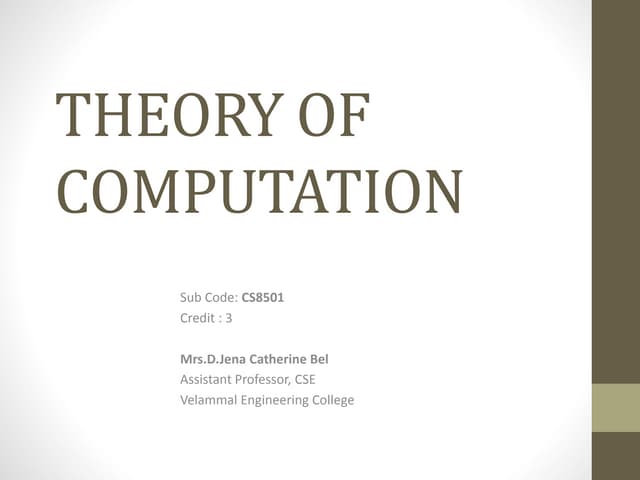 Theory of Computation Unit 1