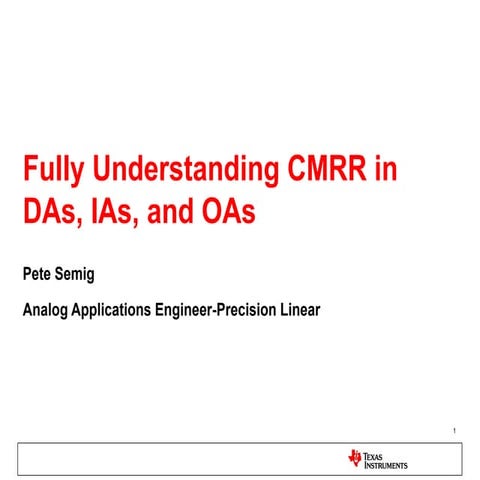Fully understanding cmrr taiwan-2012 | PPT