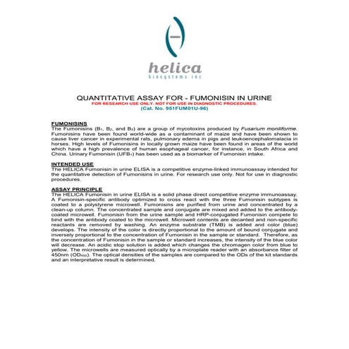Fumonisin (urine)