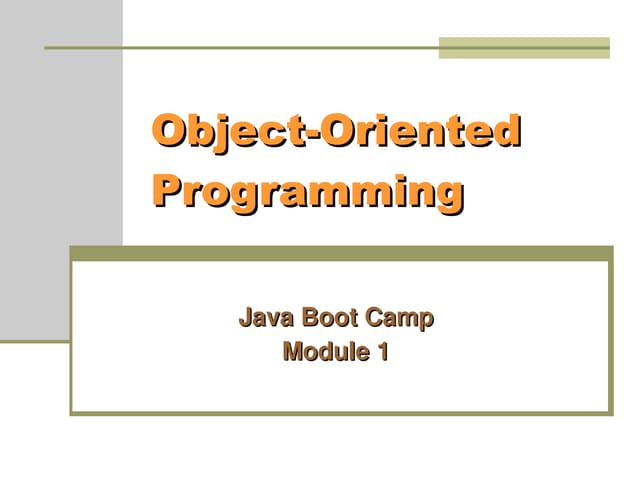 Object-Oriented Programming in Java (Module 1)