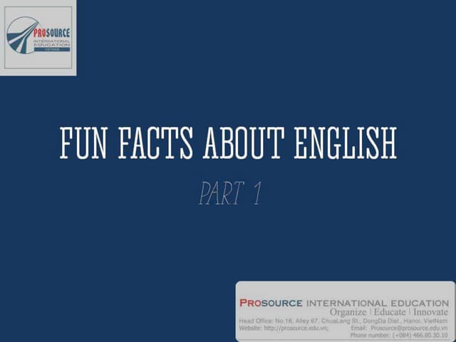 Interesting Facts About English