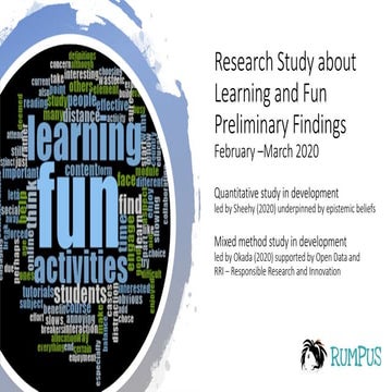 Fun and learning preliminary findings