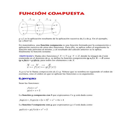 Función Compuesta y Función Inversa