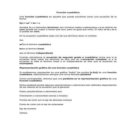 Función cuadrática