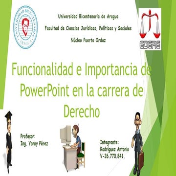 Funcionalidad e importancia de power point en la carrera de derecho