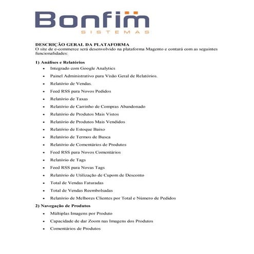 Funcionalidades da Plataforma de Ecommerce - Magento