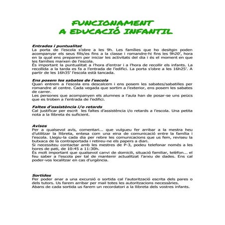 Funcionament infantil 2016