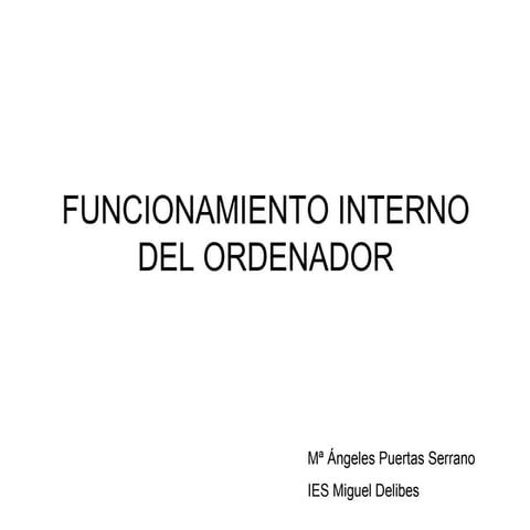 Funcionamiento Interno Del Ordenador