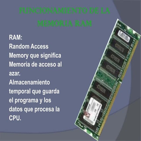 Funcionamiento de la memoria ram