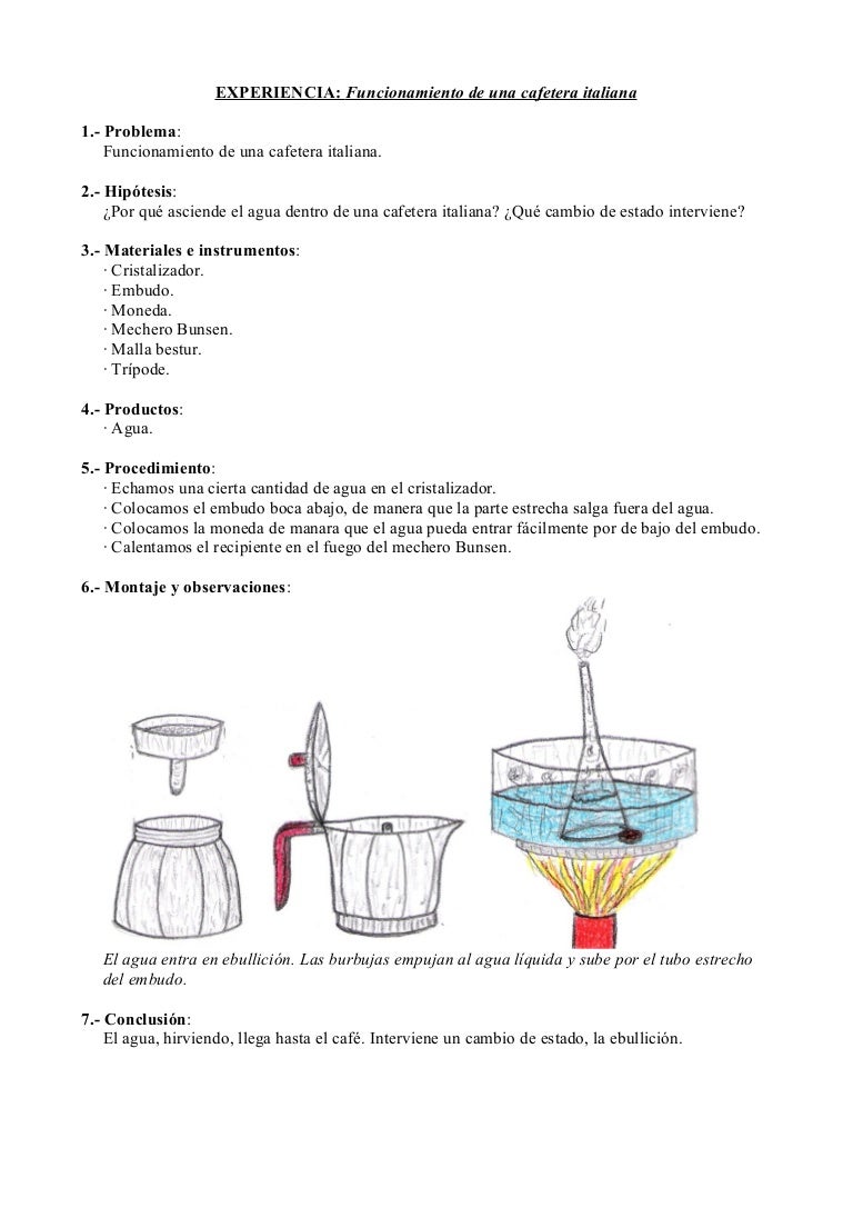 Funcionamiento de una cafetera italiana
